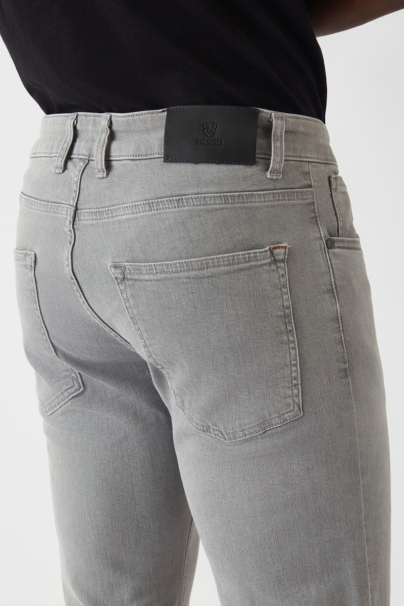 5 Cepli Gri Jean Erkek Pantolon - 3