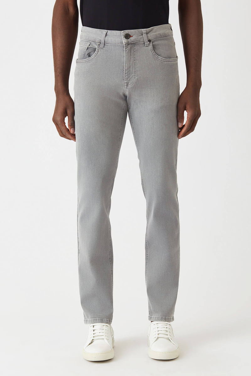 5 Cepli Gri Jean Erkek Pantolon - 1