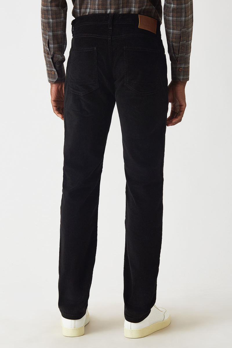 5 Cepli Kadife Siyah Spor Erkek Pantolon - 2