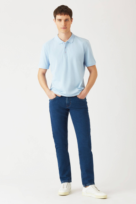 5 Cepli Lacivert Jean Erkek Pantolon - 4