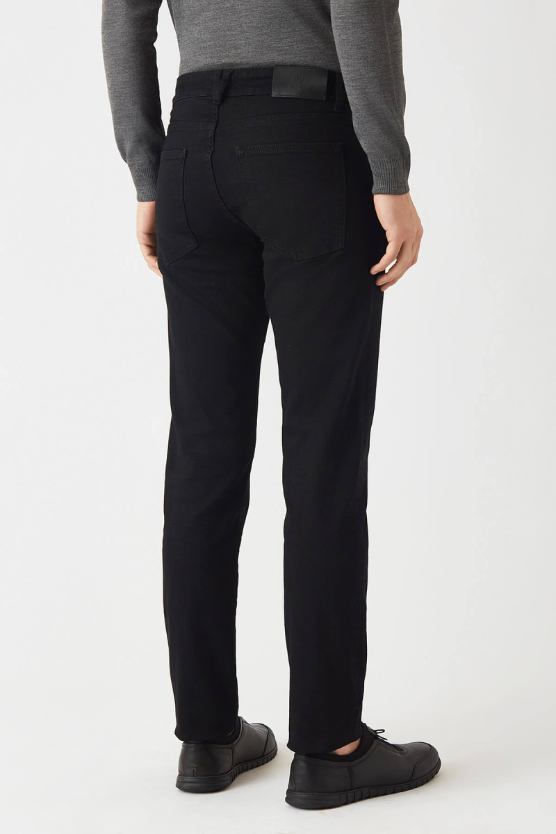 5 Cepli Siyah Denim Erkek Pantolon - 2