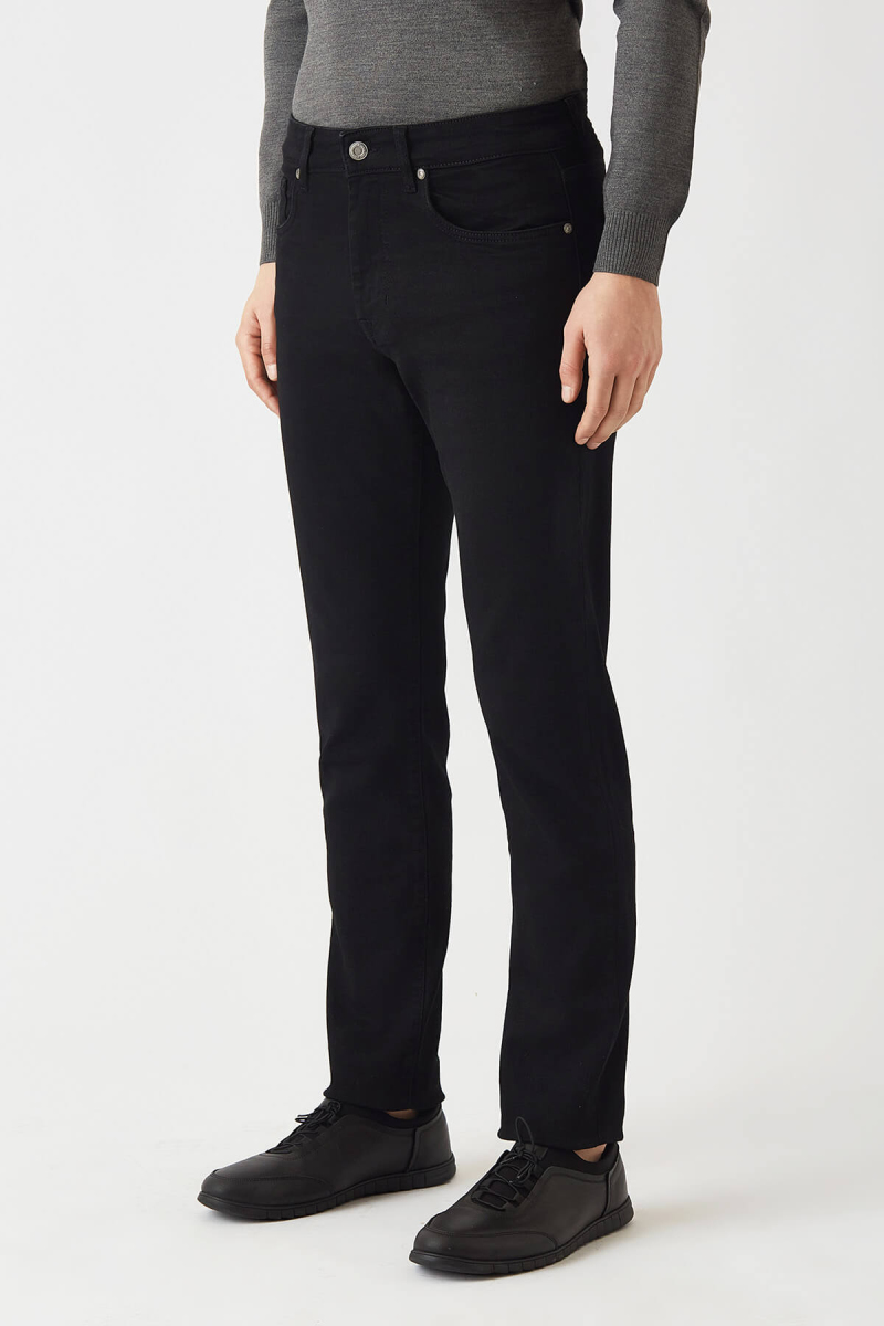 5 Cepli Siyah Denim Erkek Pantolon - 1