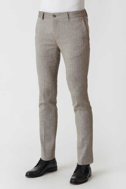 Açık Kahve Lastikli 4 Cepli Spor Erkek Pantolon