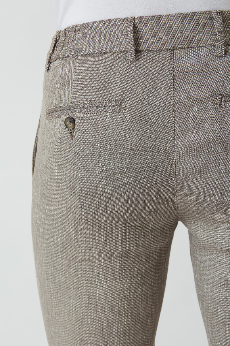 Açık Kahve Lastikli 4 Cepli Spor Erkek Pantolon - 4