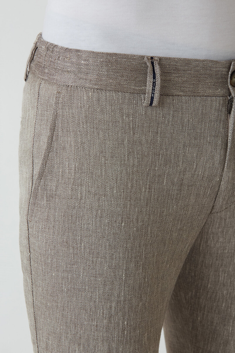 Açık Kahve Lastikli 4 Cepli Spor Erkek Pantolon - 3