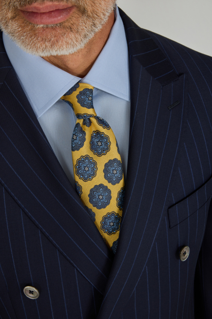 Açık Lacivert Comfort Fit Kırlangıç Yaka Sedef Düğmeli 6 Drop Yün Takım Elbise - 3