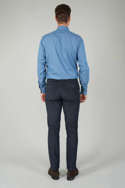 Açık Lacivert Kadife 4 Cepli Spor Erkek Pantolon (1)