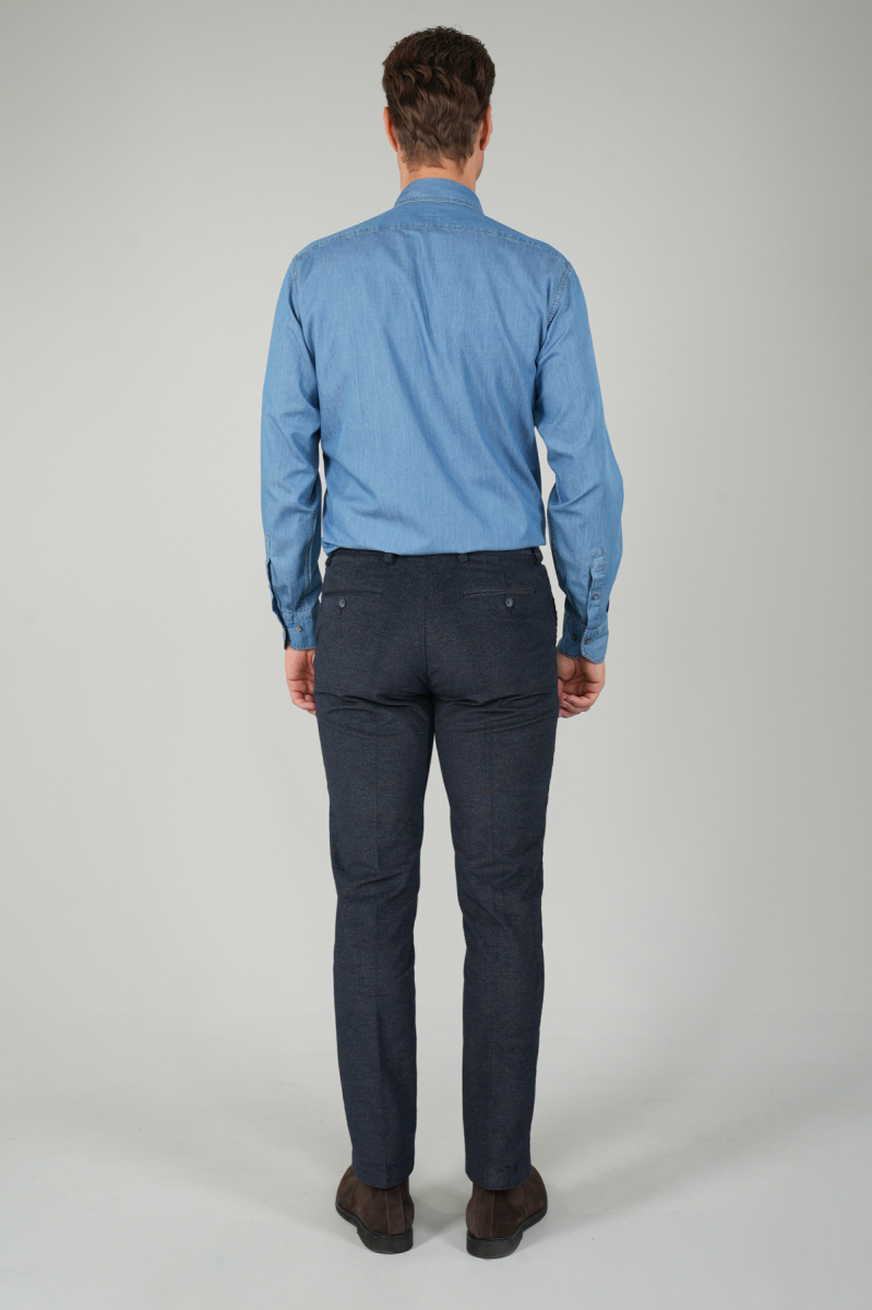 Açık Lacivert Kadife 4 Cepli Spor Erkek Pantolon (1)