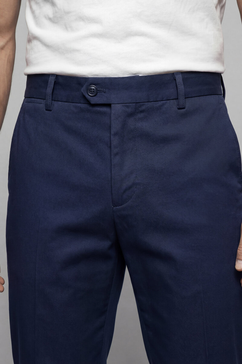 Açık Lacivert Pamuk 4 Cepli Pilesiz Erkek Pantolon - 5