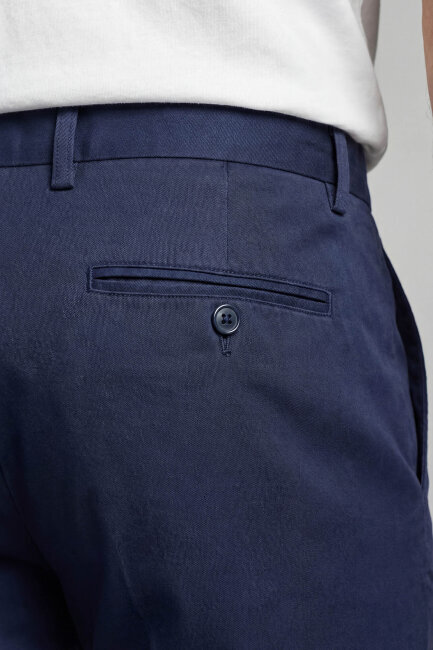 Açık Lacivert Pamuk 4 Cepli Pilesiz Erkek Pantolon - 4