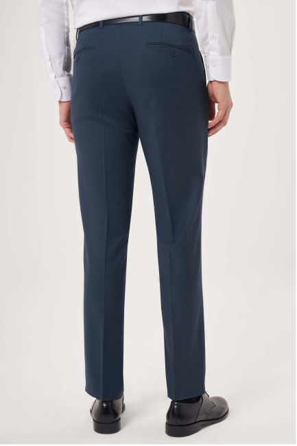 Açık Lacivert Yün Dokuma Klasik Erkek Pantolon (1)