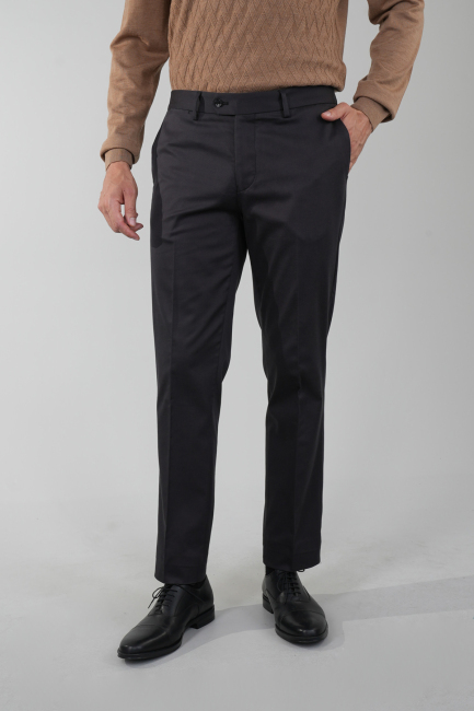 Antrasit Doğal Pamuk Pilesiz Spor Pantolon 