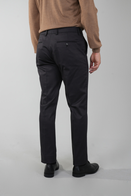 Antrasit Doğal Pamuk Pilesiz Spor Pantolon - 2