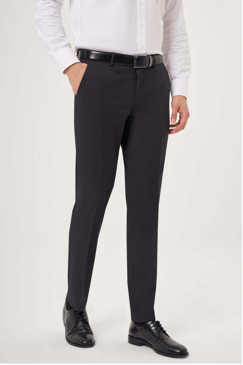 Antrasit Dokuma Klasik Erkek Pantolon - 1