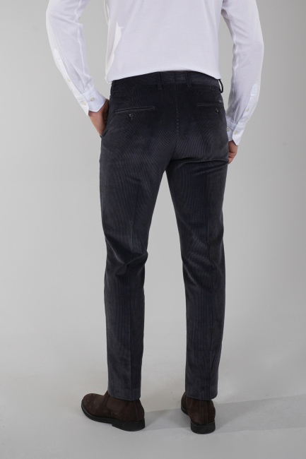 Antrasit Kadife Pamuk Modal Likralı Esnek Rahat 4 Cepli Erkek Pantolon - 2