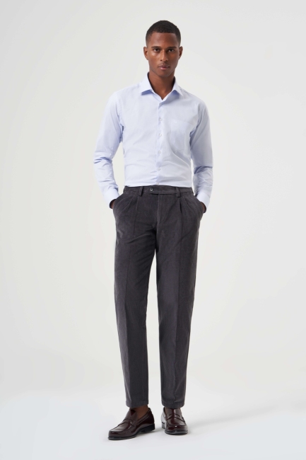 Antrasit Kadife Spor Erkek Pantolon - 5