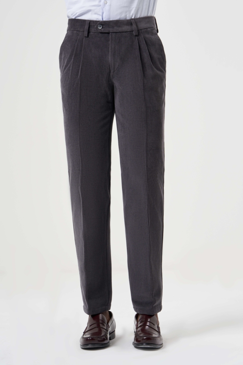 Anthracite Velvet Sports Pants for Men