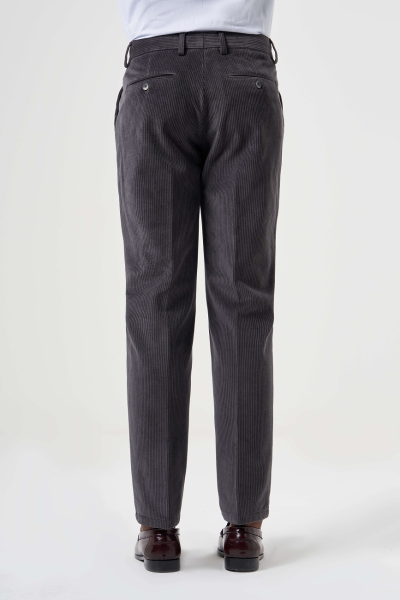 Anthracite Velvet Sports Pants for Men (1)