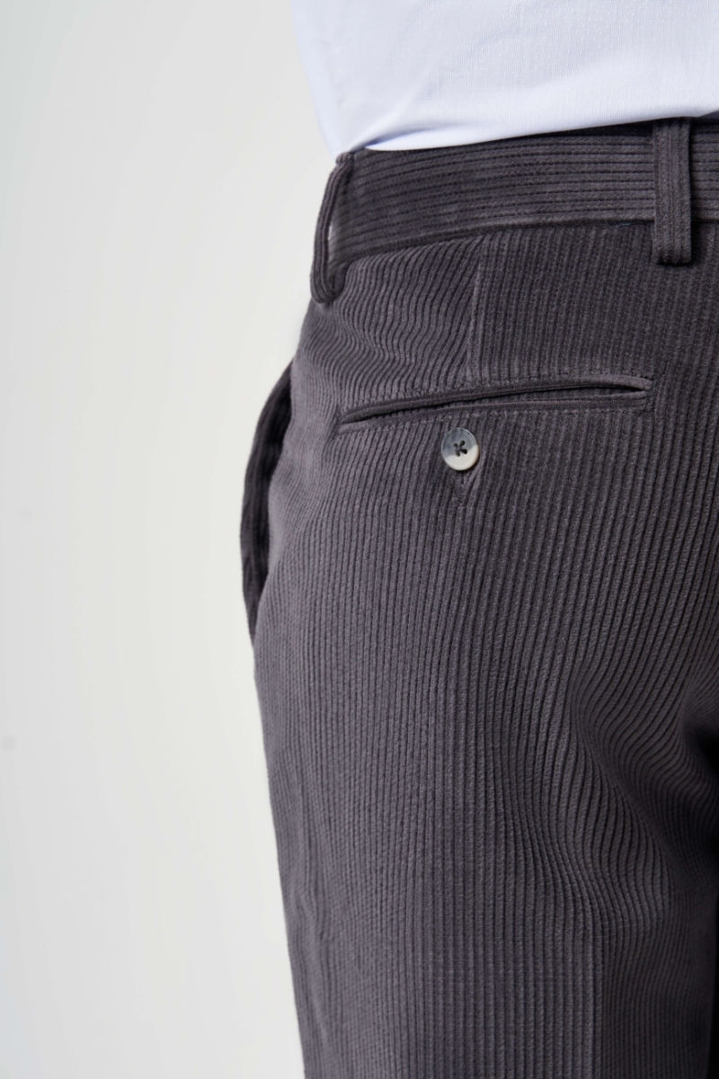 Antrasit Kadife Spor Erkek Pantolon - 4