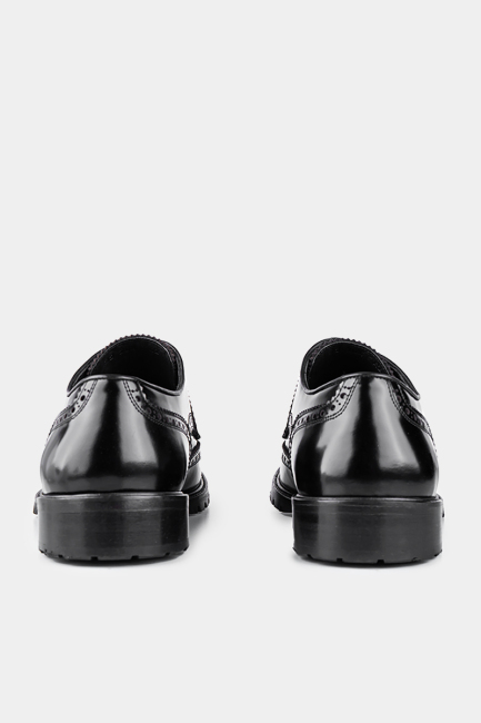 Erkek Siyah Kalın Taban Rugan Ayakkabı - 3