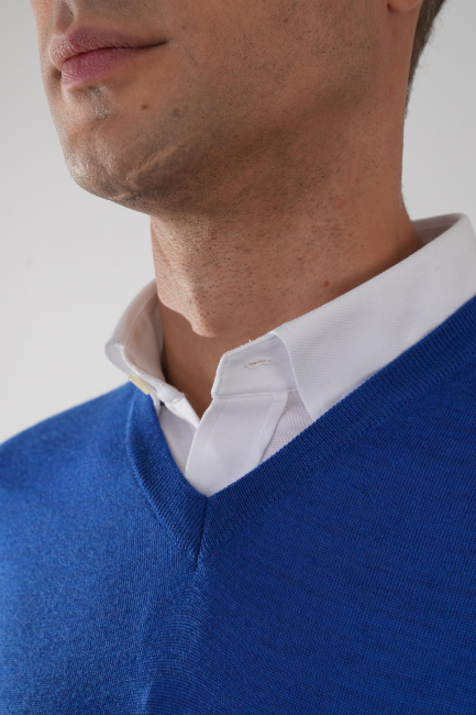 Basic V Yaka Sax Erkek Triko - 3