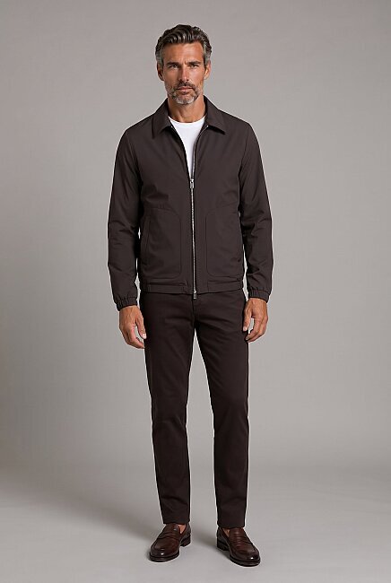 Kahve Regular Fit Bebe Yaka Mont (4)