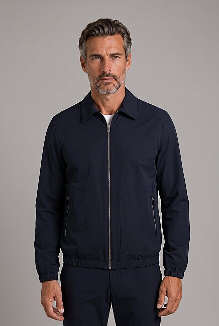 Lacivert Regular Fit Bebe Yaka Mont (4)