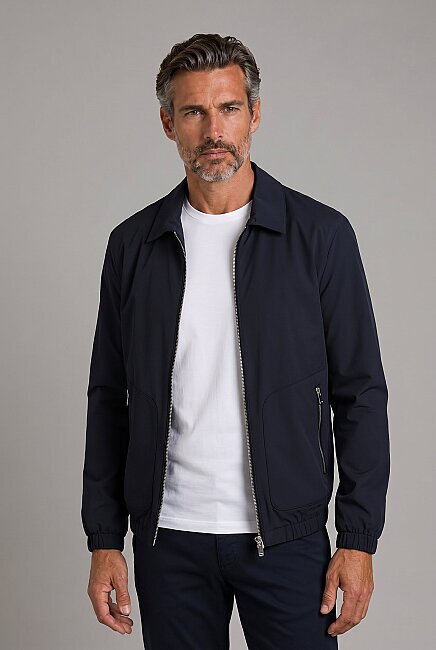 Lacivert Regular Fit Bebe Yaka Mont