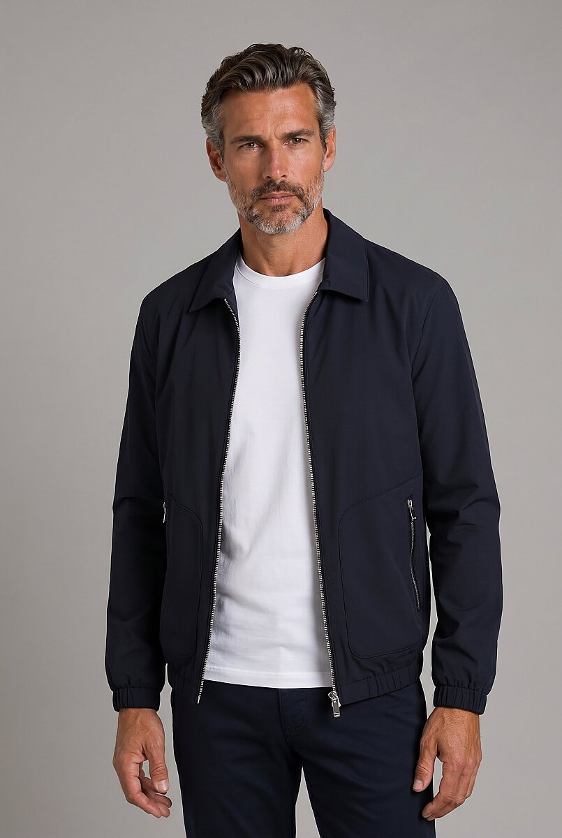 Lacivert Regular Fit Bebe Yaka Mont