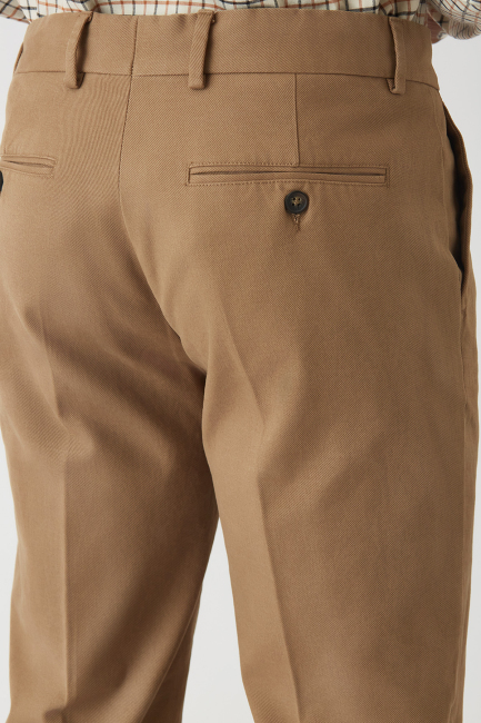 Bej Çift Pileli 4 Cepli Spor Erkek Pantolon - 3