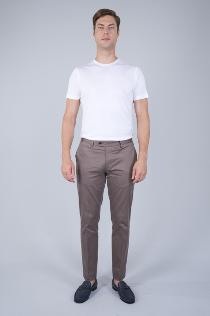 Bej Doğal Pamuk Pilesiz Spor Pantolon - 5