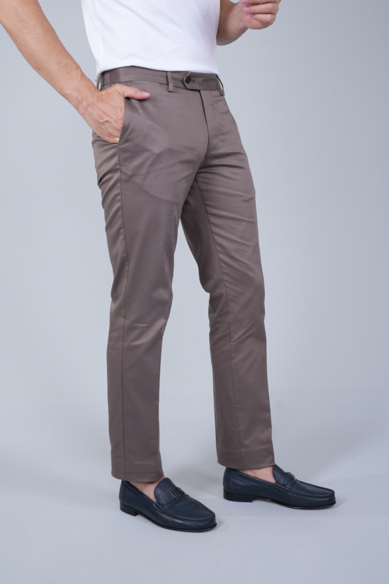 Bej Doğal Pamuk Pilesiz Spor Pantolon