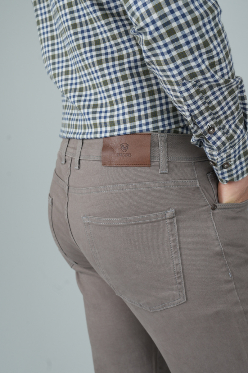 Bej Gabardin Pamuk 5 Cepli Spor Pantolon - 3