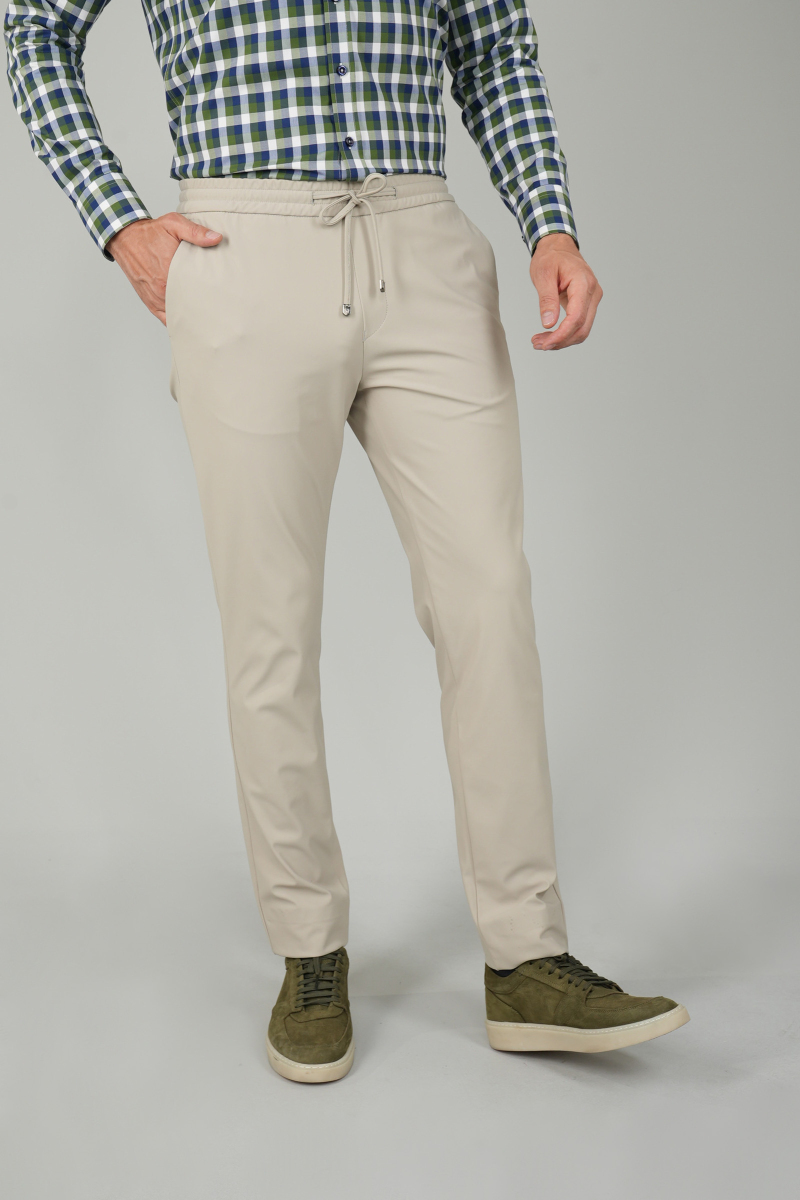 Bej Jagger Lastikli Rahat Spor Erkek Pantolon - 1