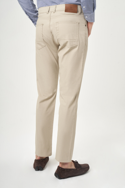 Bej Pamuk 5 Cepli Spor Erkek Pantolon (1)