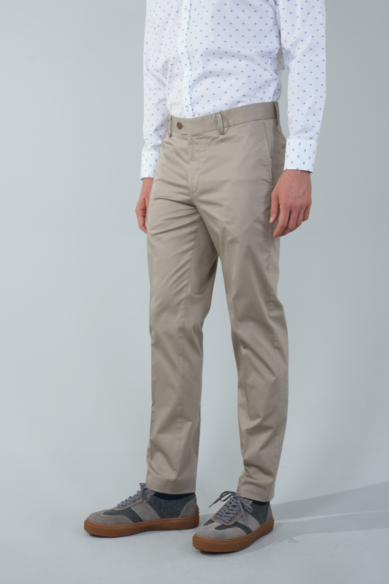 Bej Pamuklu 4 Cepli Erkek Basic Spor Pantolon - 1