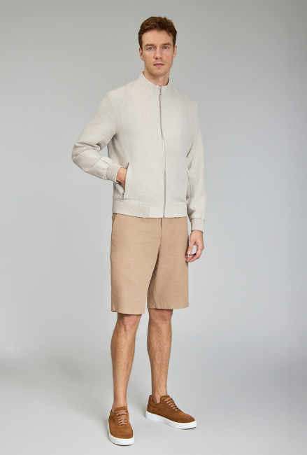 Bej Yazlık Keten Erkek Mont  - 3