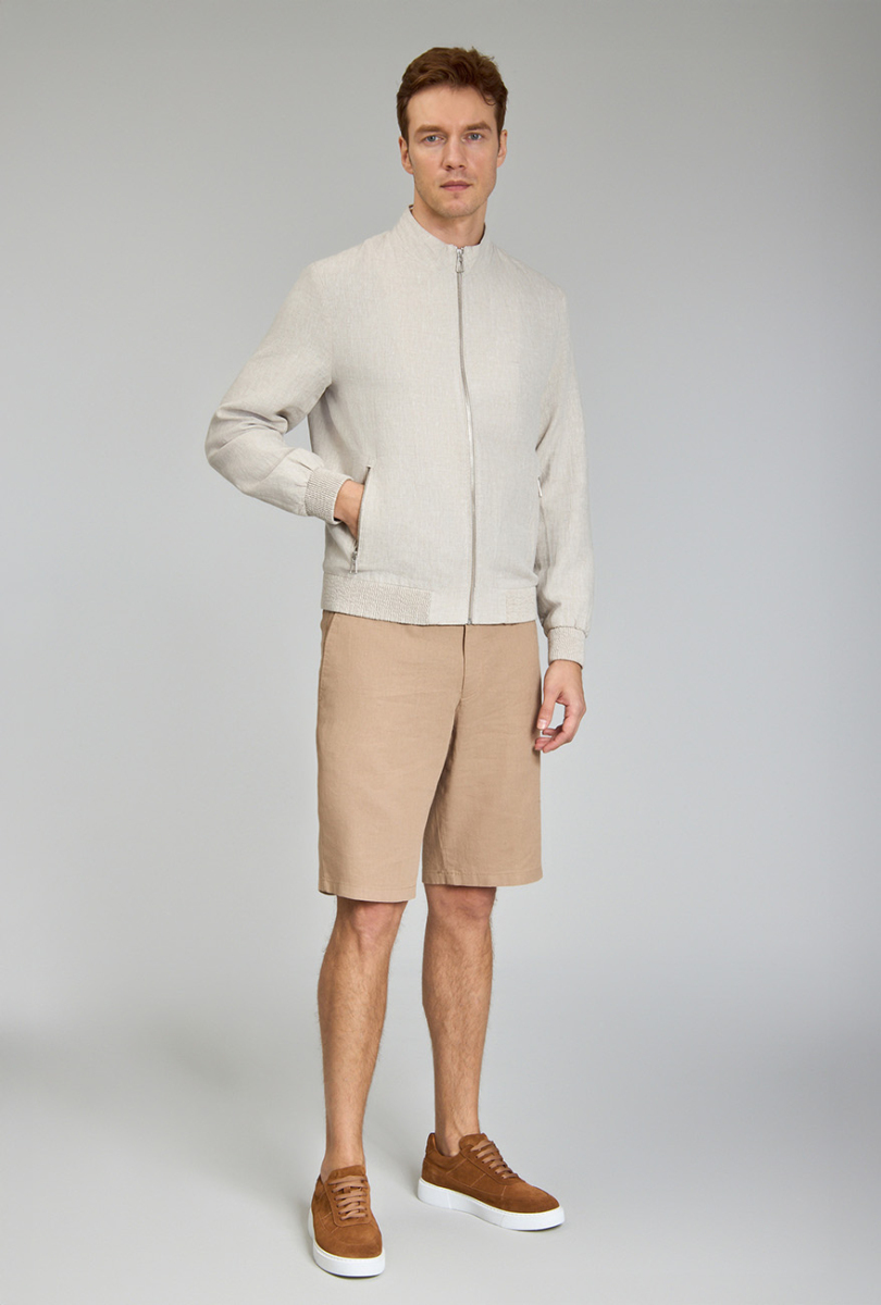 Bej Yazlık Keten Erkek Mont  - 3