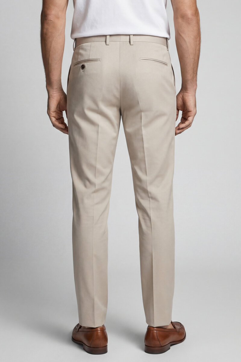 Bej Yün Dokuma Erkek Klasik Pantolon - 2