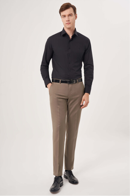 Bej Yün Dokuma Klasik Erkek Pantolon - 6