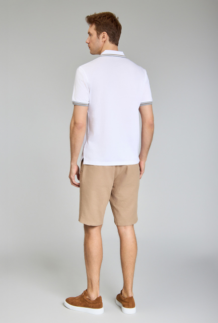 Bermuda Cepli Bej Erkek Keten Şort - 4