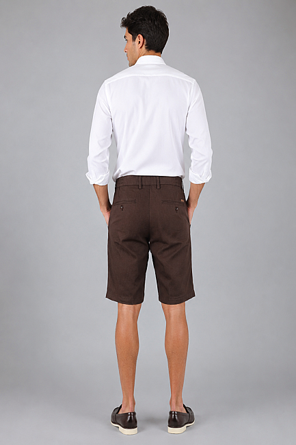 Brown Bermuda Lastikli Ipli Shorts (1)