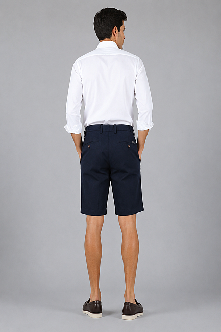 Lacivert Bermuda Lasti̇kli̇ İpli̇ Şort - 2