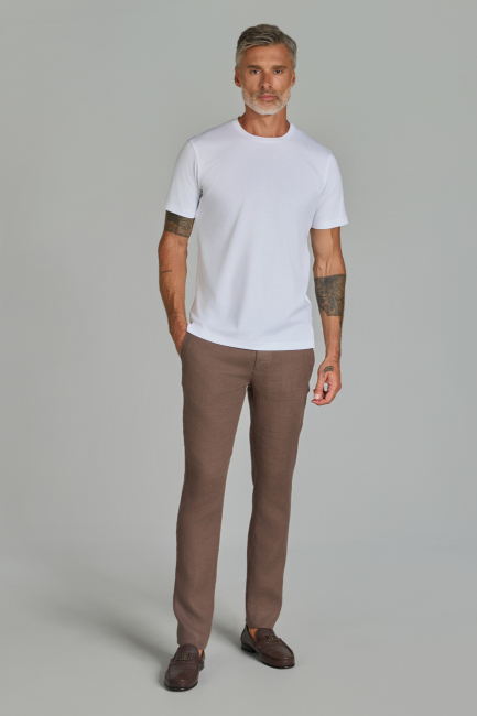 Bisiklet Yaka Erkek Pamuk Beyaz T-Shirt (1)