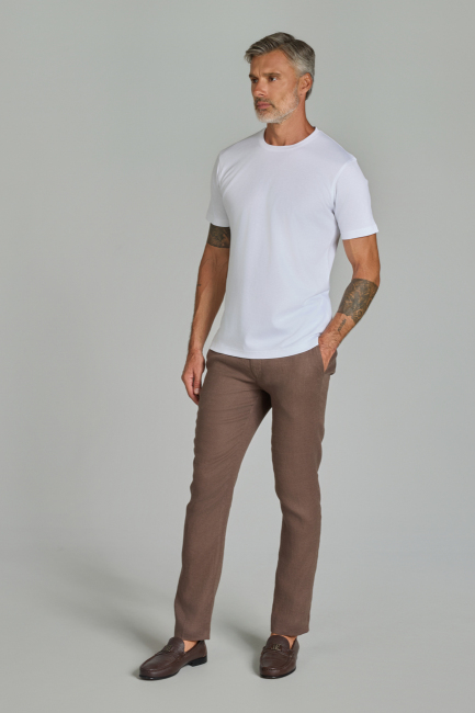 Bisiklet Yaka Erkek Pamuk Beyaz T-Shirt - 3