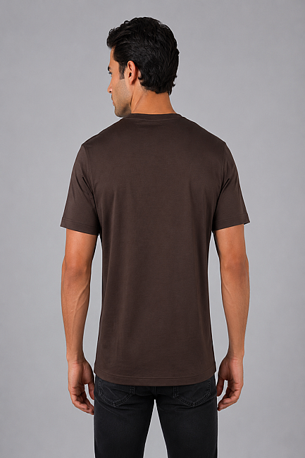 Kahve Bisiklet Yaka T-shirt (1)