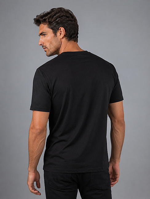Siyah Bisiklet Yaka T-shirt (1)