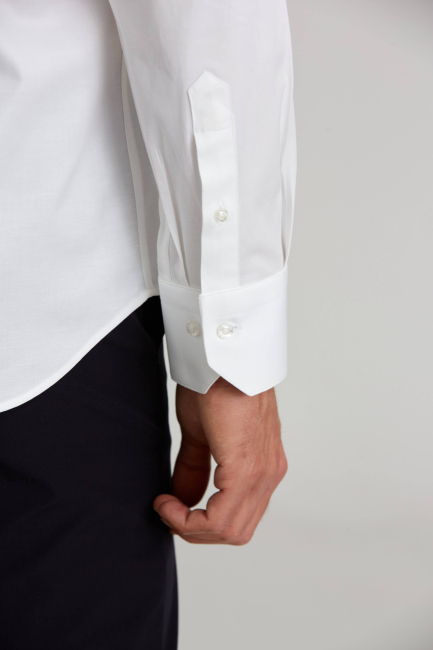 Regular Fit Beyaz Klasik Erkek Gömlek - 4