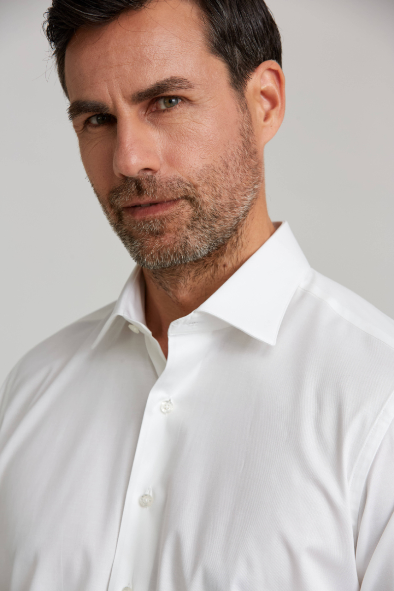 Regular Fit Beyaz Klasik Erkek Gömlek - 5