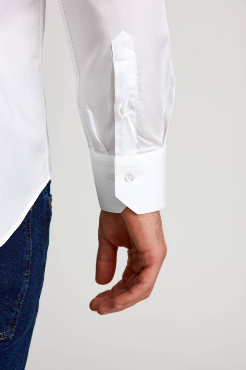 Regular Fit Beyaz Klasik Erkek Gömlek - 3
